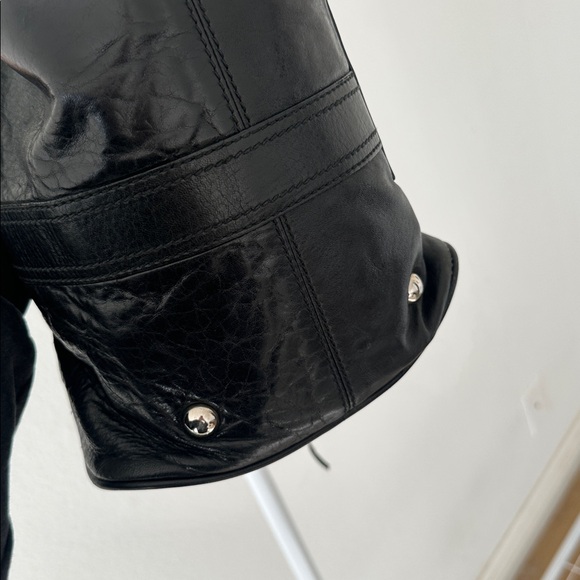 BALENCIAGA Vintage Whistle Satchel Black Leather Handbag - Picture 6 of 9